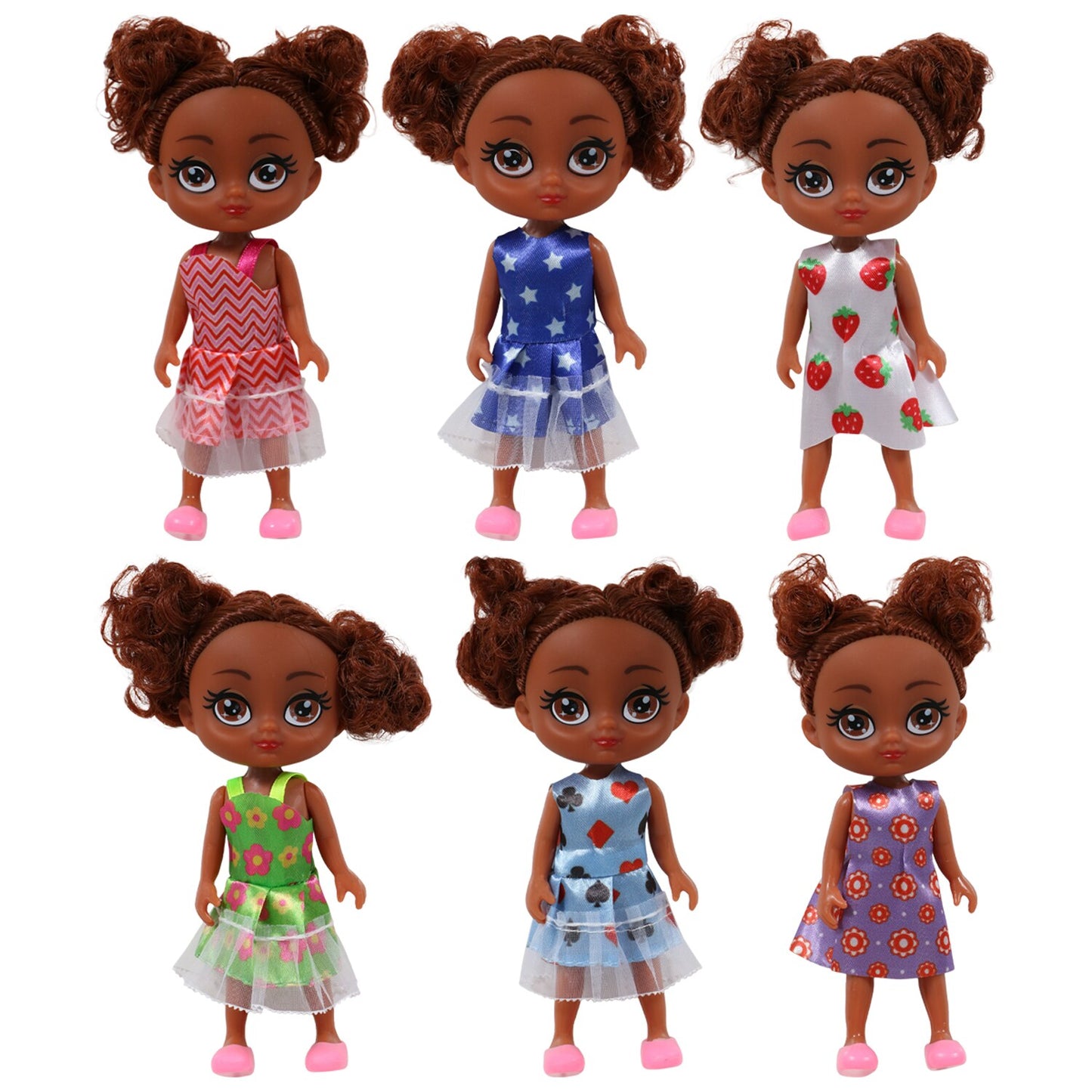 African American Dolls, 5-in. (Pack of 24)
