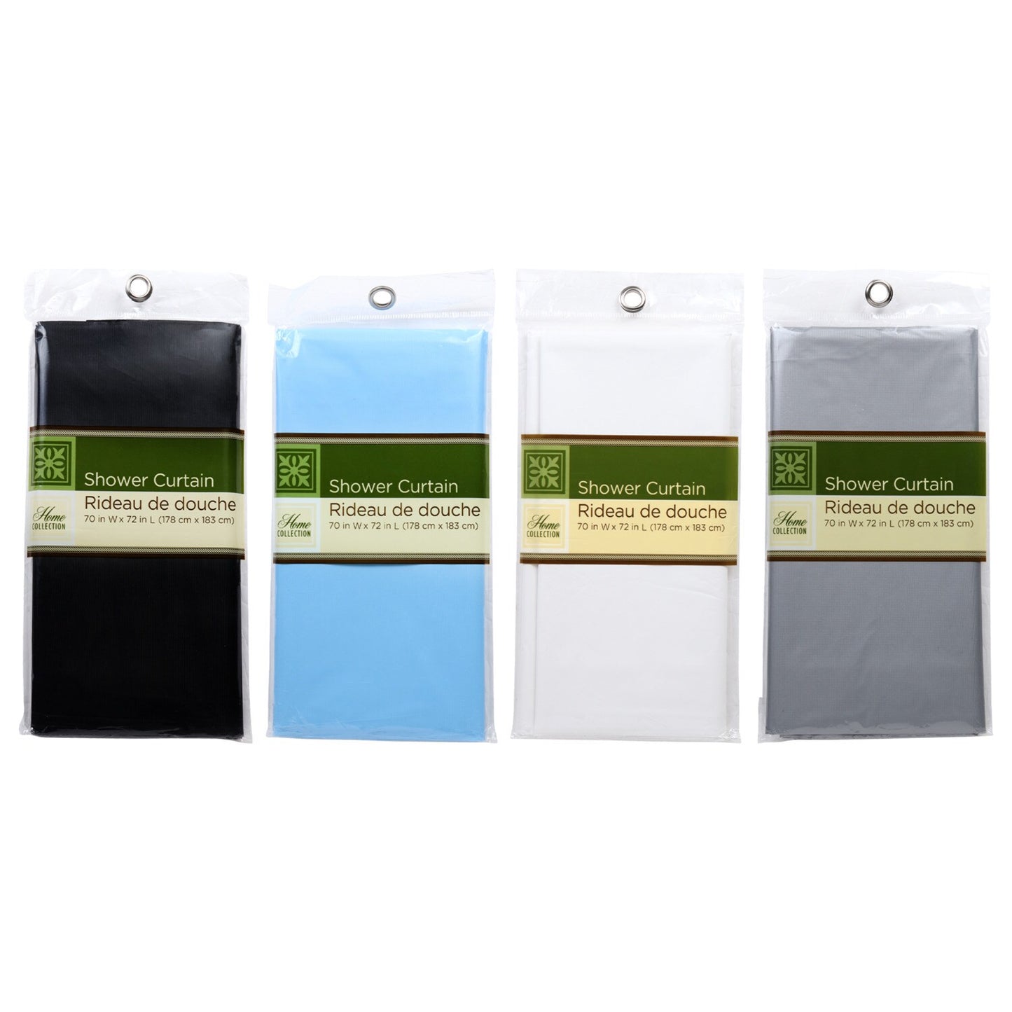 Home Collection Solid Color Shower Curtains, 72x70 in. (Pack of 36)