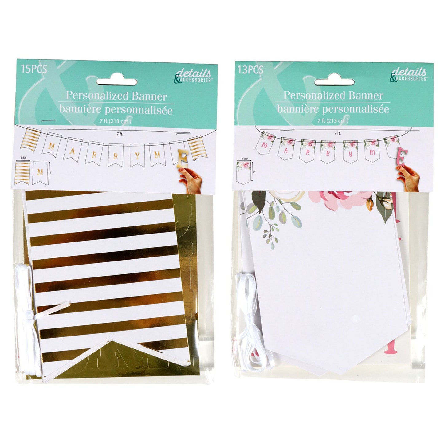 Details and Accessories Personalized Wedding Banner, 7-ft. (Pack of 24)