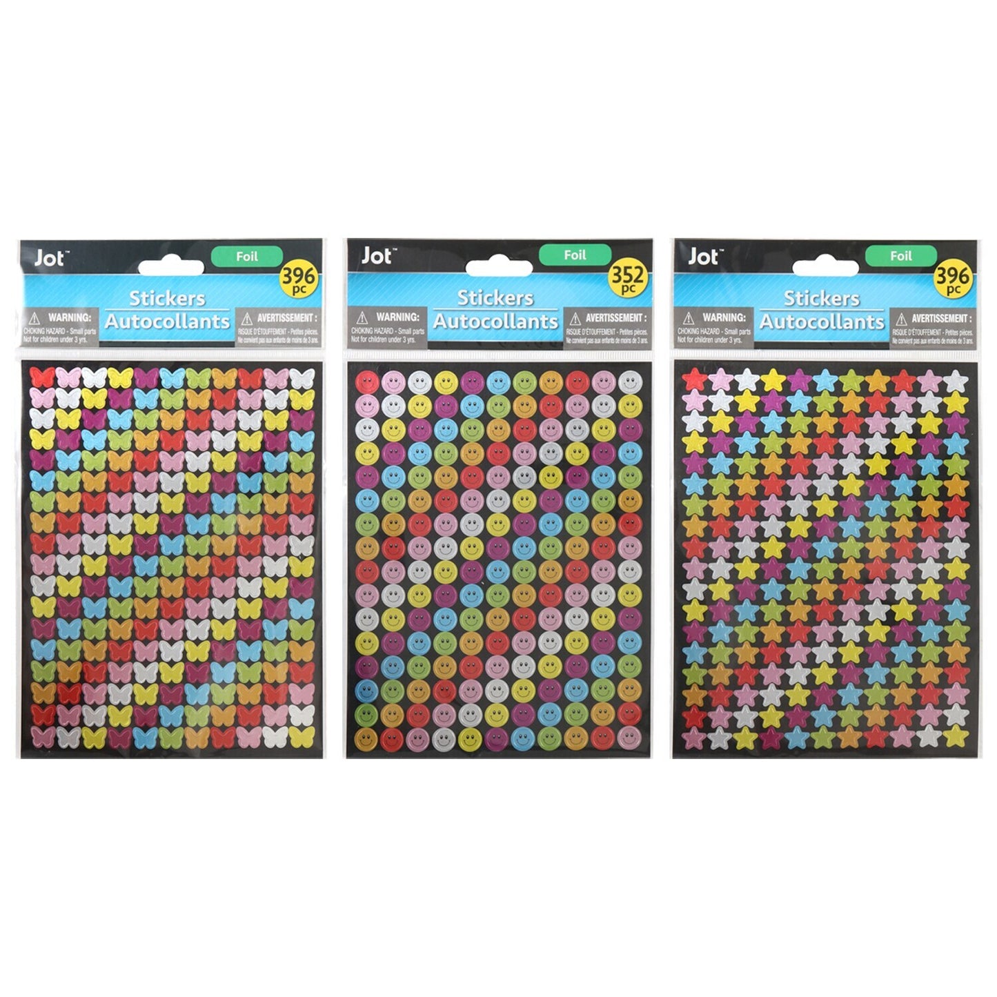 Jot Icon Foil Stickers, 352-ct. & 396-ct. Packs (Pack of 36)