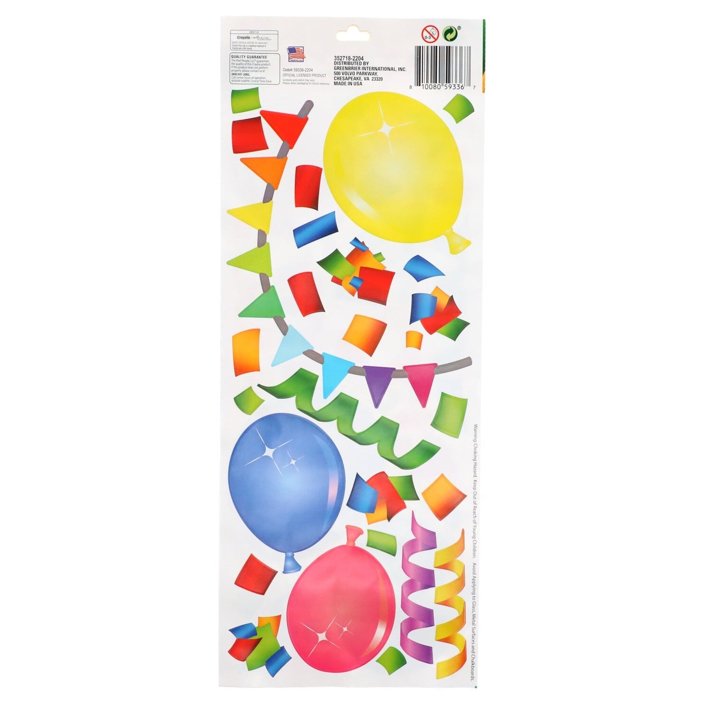 Crayola Celebration-Themed Adhesive Poster Accessories, 50-pc. (Pack of 36)