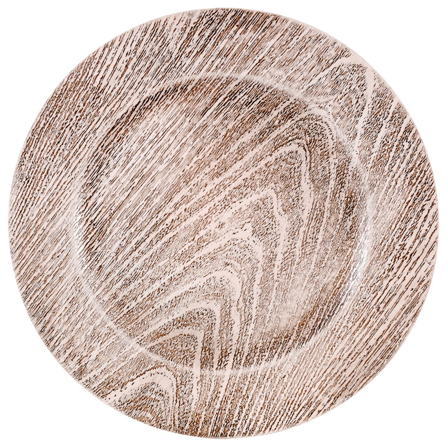 Gray Faux Wood Plastic Charger Plates, 13 in. (Pack of 12)