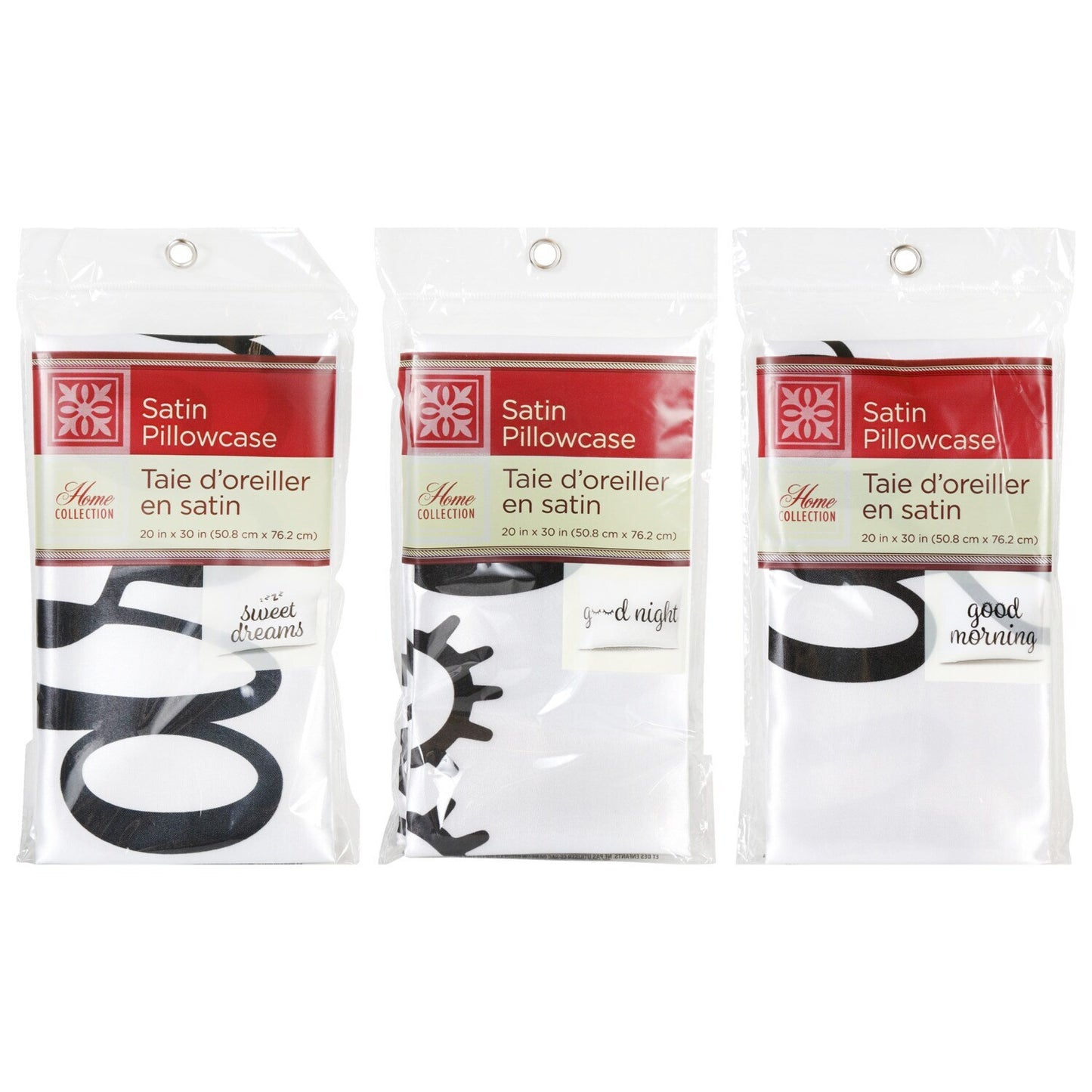 Home Collection Satin Pillowcases with Sentiments (Pack of 24)