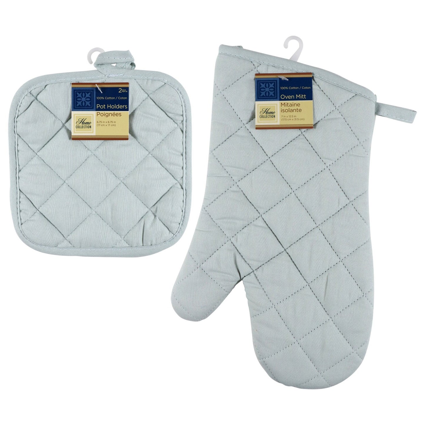 Home Collection Soft Green Cotton Oven Mitts and Pot Holders (Pack of 24)