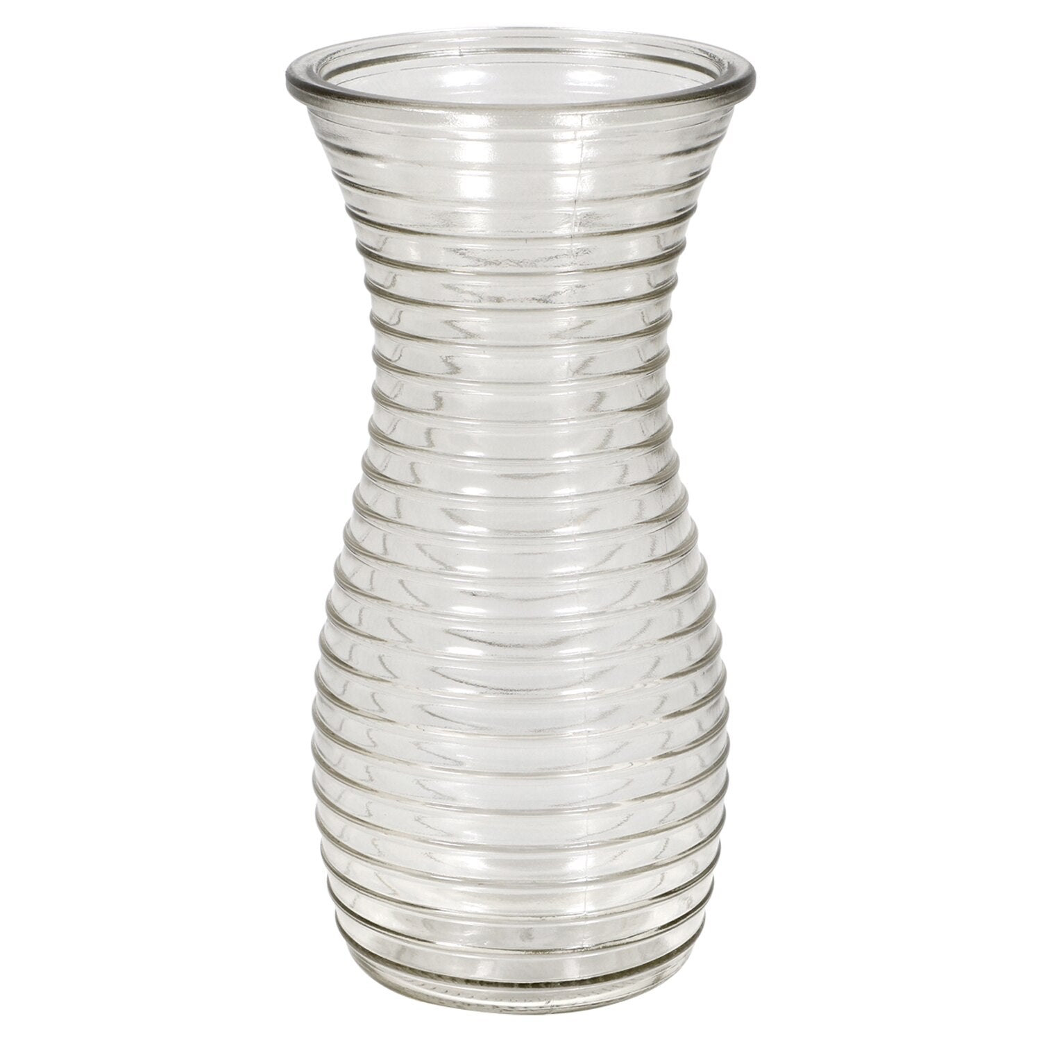 Clear Ribbed Vases, 8 in. (Pack of 12)