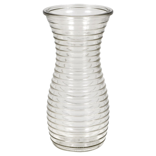 Clear Ribbed Vases, 8 in. (Pack of 12)