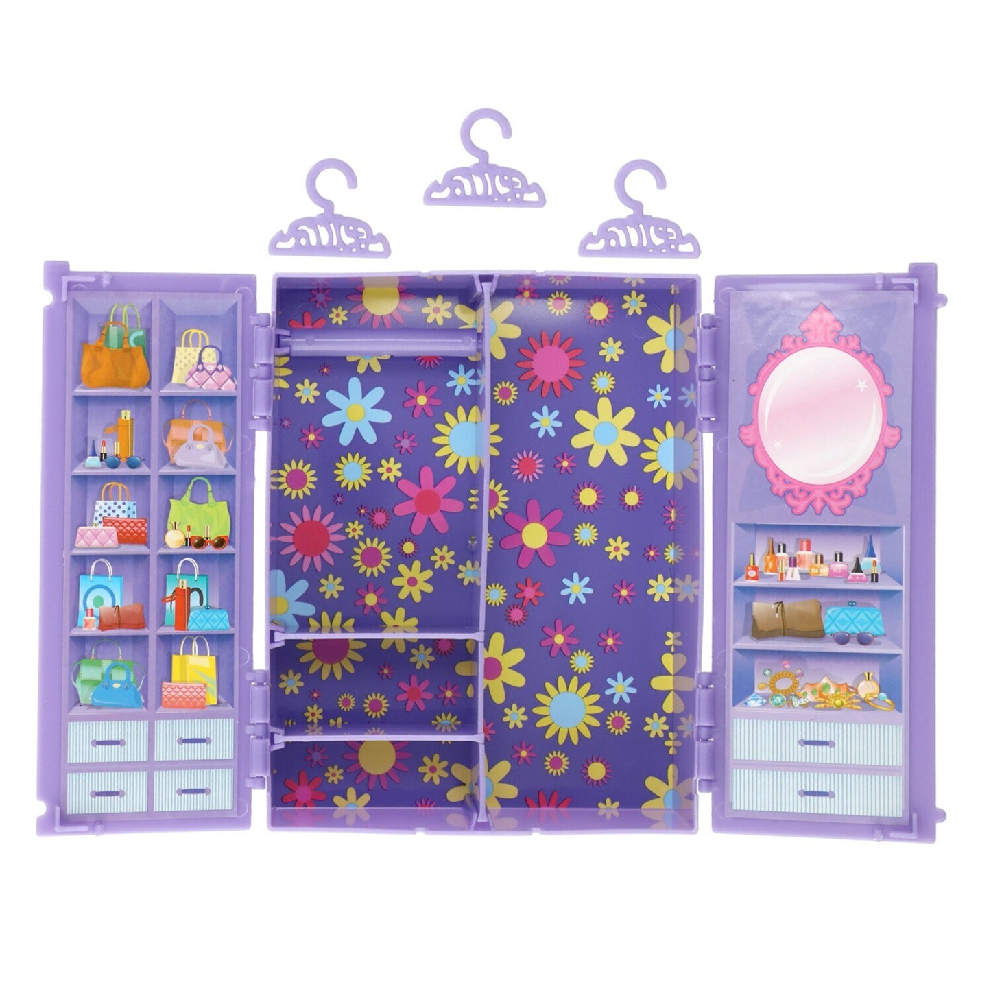 Fold-Out Closet Accessory Cases for Fashion Dolls, 7x2x5-in. (Pack of 3)