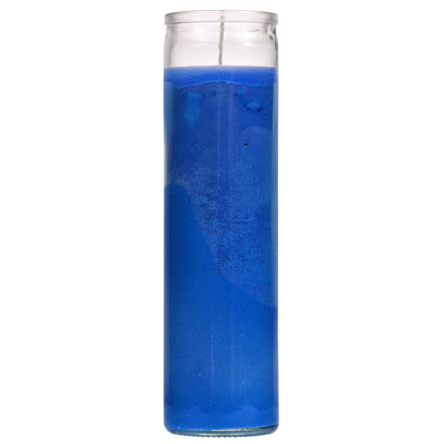 Blue Glass Jar Prayer Candles, 8 in. (Pack of 12)