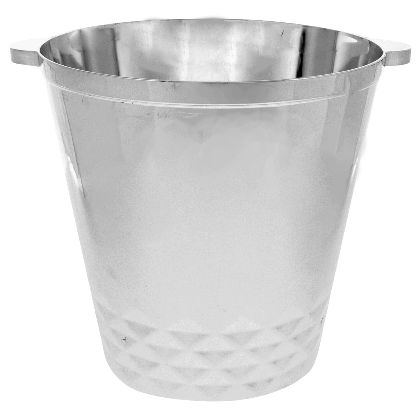 Silver Plastic Ice Buckets with Handles, 8 in. (Pack of 4)