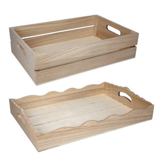 Rustic Wooden Slatted Trays, 9.85x13.75-in. (Pack of 8)