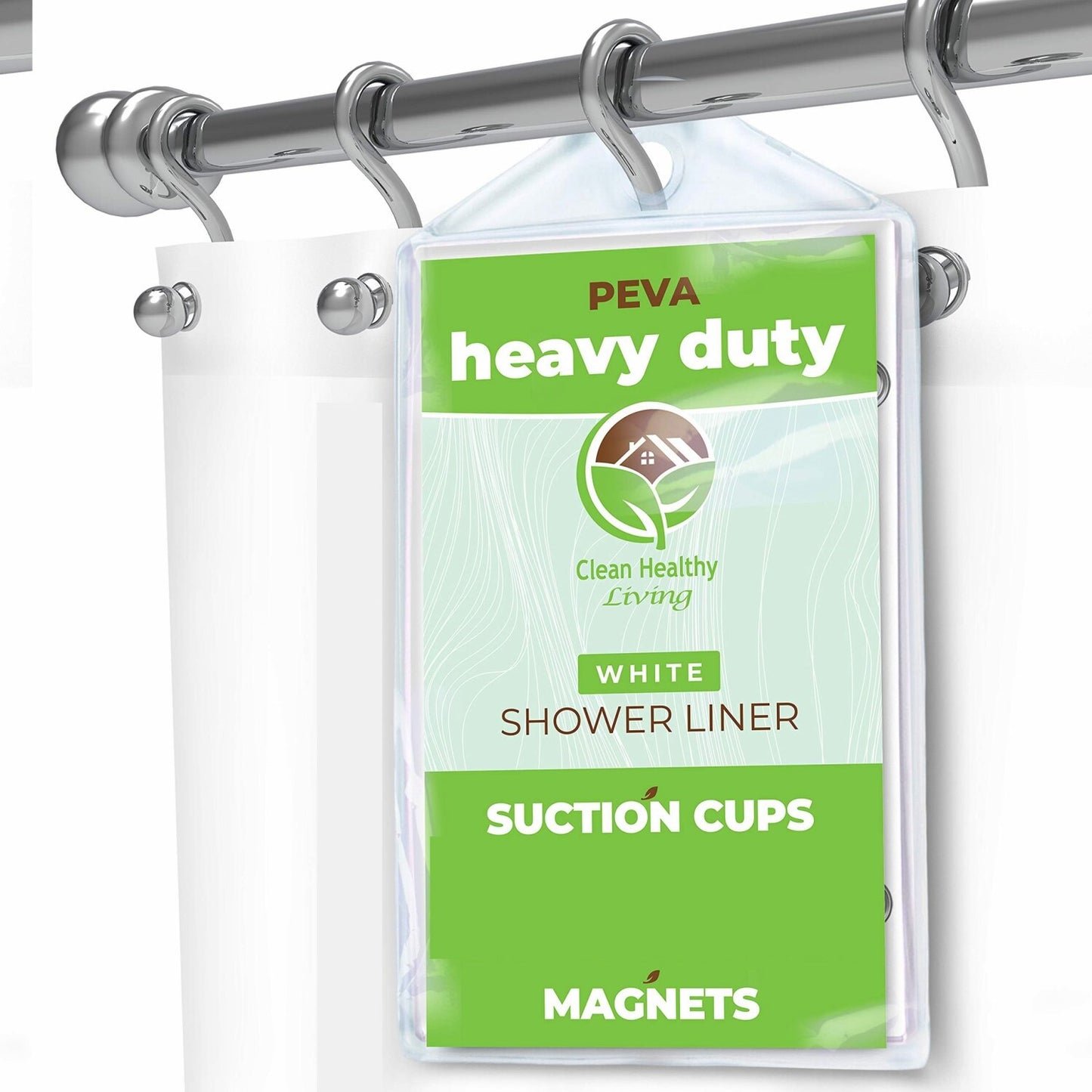 Heavy Duty PEVA White Shower Curtain Liner 70x72
