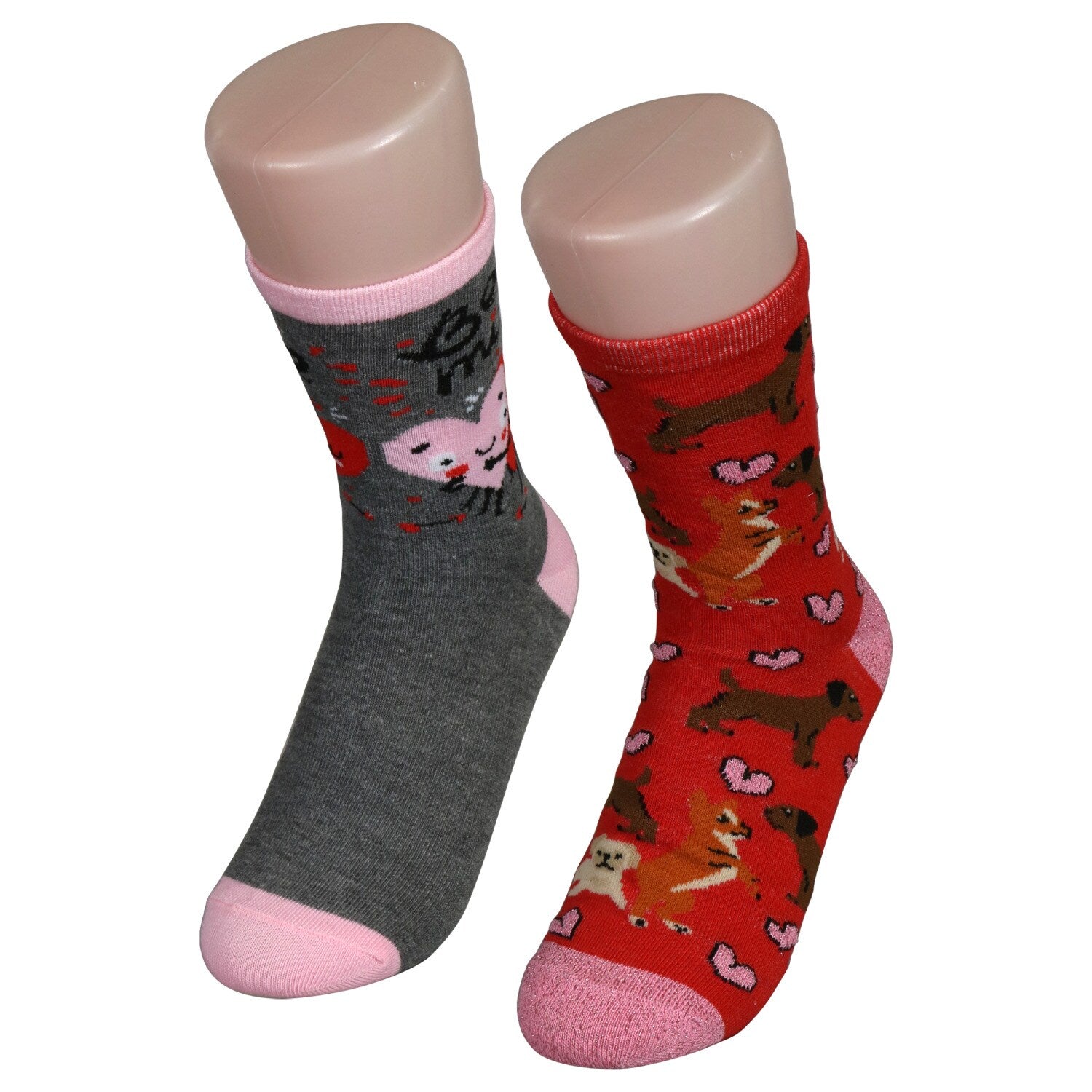 Ladies Crew and No Show Valentines Day Socks (Pack of 36)