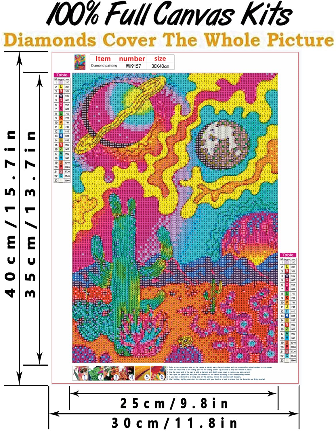 DIY 5D Diamond Painting Cactus Kit 11.8x15.7 Inches