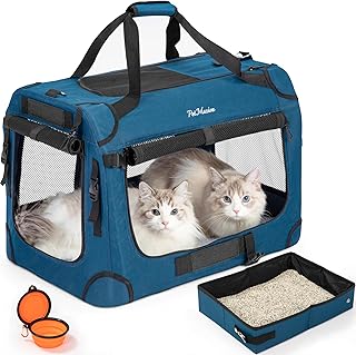 Large Cat Carrier for Two Cats, Soft Travel Bag
