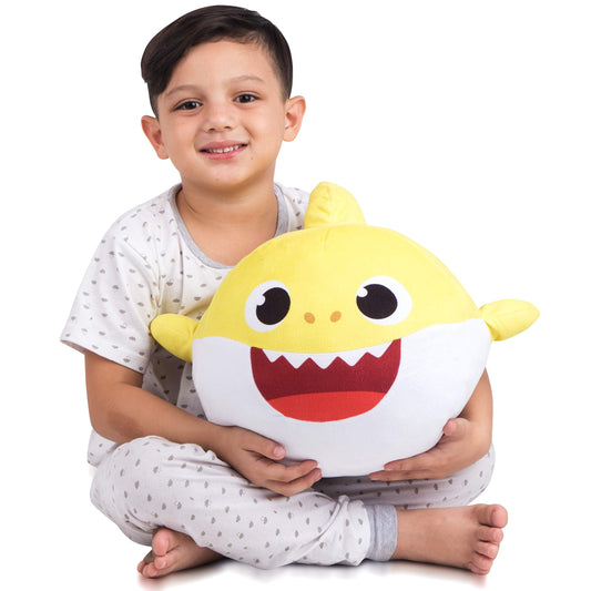 Baby Shark Yellow Kids Bedding Super Soft Plush Cuddle Pillow Buddy, One Size