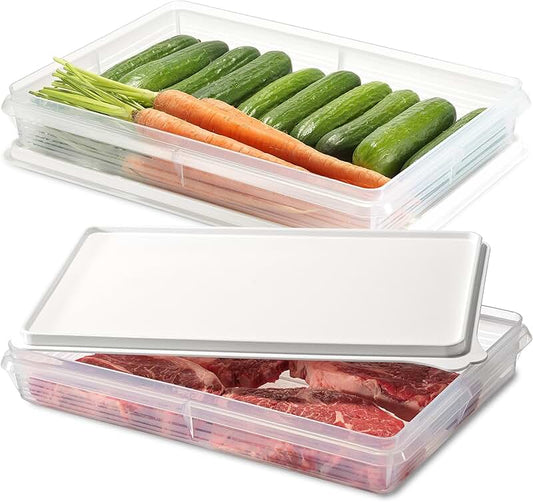 Set of two collapsible fabric storage bins with lids