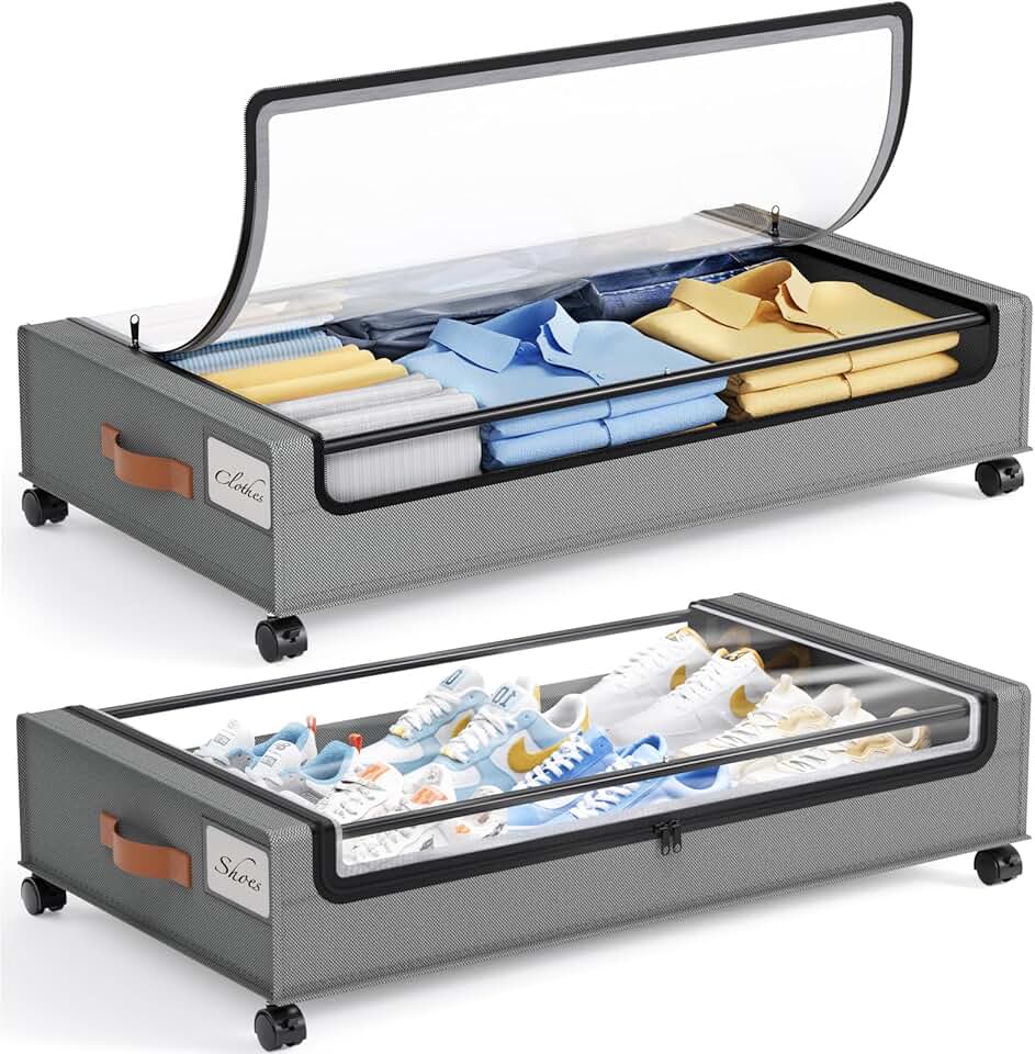 2 Pack Under Bed Storage Containers with Wheels