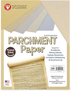 Craft Parchment Paper Sheets, 8.5 x 11 Inches, 100 Pack
