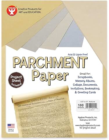Craft Parchment Paper Sheets, 8.5 x 11 Inches, 100 Pack