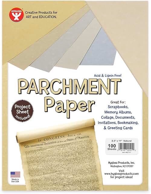 Craft Parchment Paper Sheets, 8.5 x 11 Inches, 100 Pack