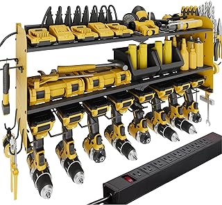 Wall Mounted Power Tool Organizer with Charging Station
