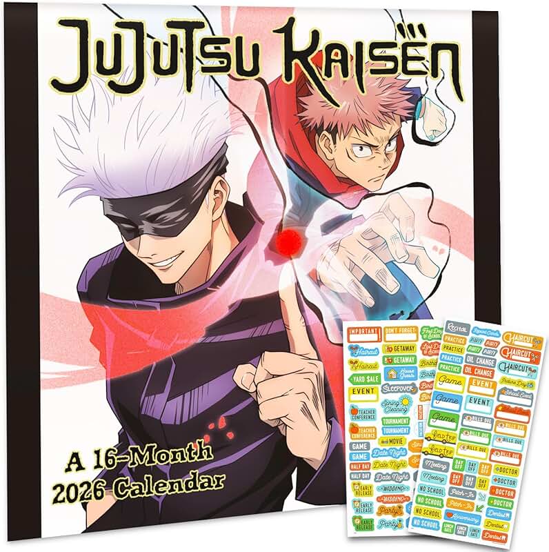 Jujutsu Kaisen 2026 Wall Calendar with Stickers