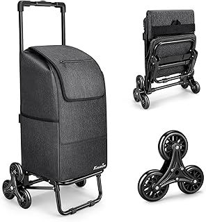 2-in-1 Stair Climbing Grocery Cart with Waterproof Bag
