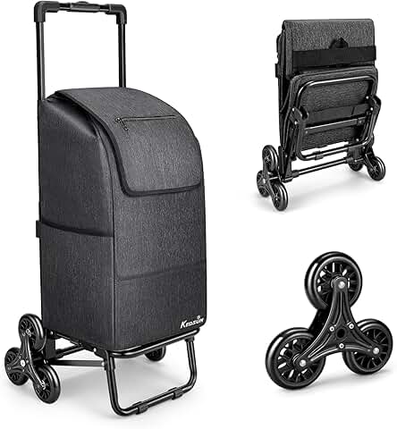 2-in-1 Stair Climbing Grocery Cart with Waterproof Bag