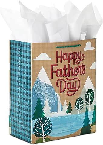 Large 13-inch Father's Day Gift Bag with Outdoors Design