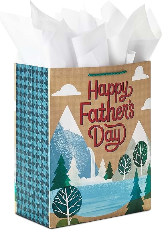 Large 13-inch Father's Day Gift Bag with Outdoors Design