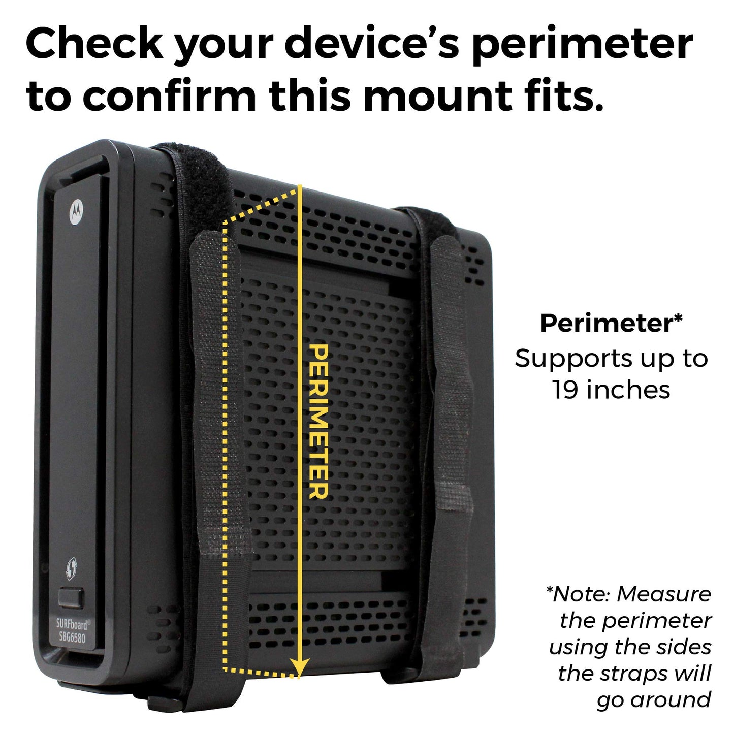 Universal Wall and VESA Mount | Adjustable Strap Mount for Computers, UPS Units, Cable Boxes, Modems, and Other Electronic Devices | Mounts on The Wall or Back of a Computer Monitor