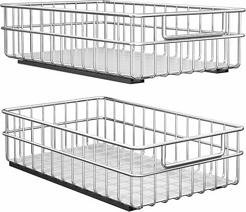 Stainless Steel Pull-Out Cabinet Organizer, 2 Pack