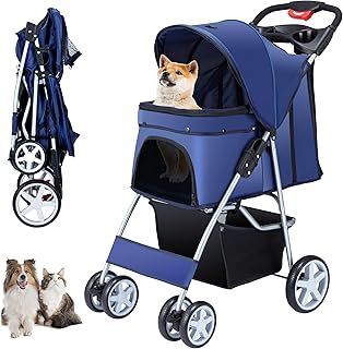 Foldable Pet Stroller for Small and Medium Dogs and Cats