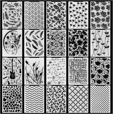 20 Embossing Folders for Card Making and Crafts