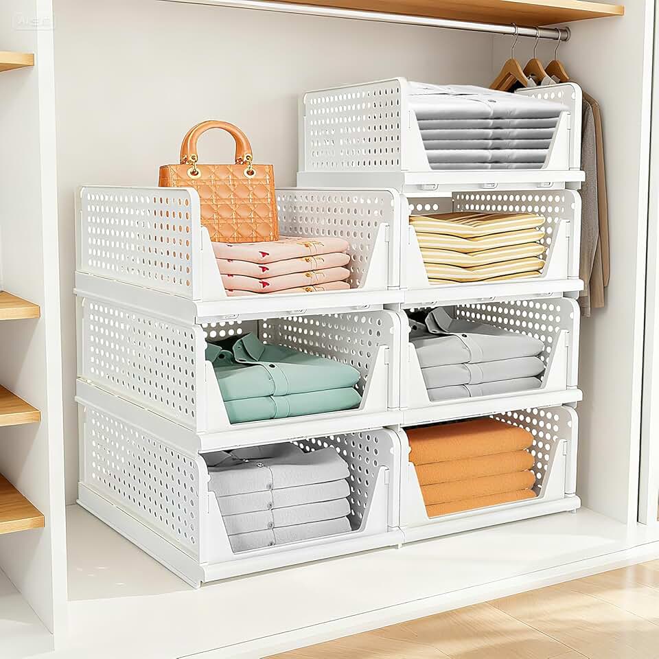7-Piece Large Stackable Wardrobe Storage Organizer