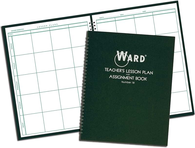 Lesson plan book, wirebound, 8 periods/day, 11x8.5, 100 pages