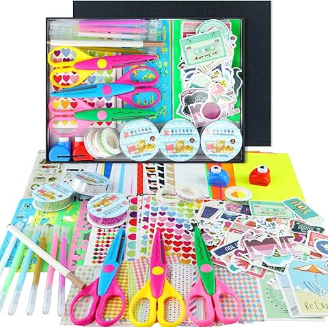 Kids Scrapbook Kit with Paper Stickers and Markers