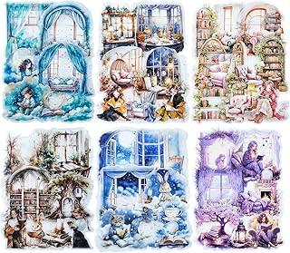 Night Reading PET Sticker Set with 90 Calming Scenes