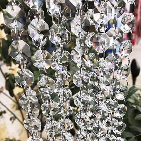 Clear Glass Crystal Beads Chain for Chandelier and Decor