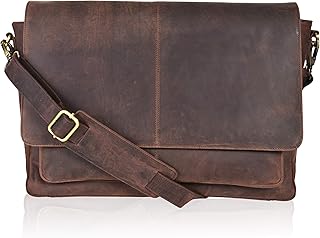 Leather Messenger Bag for Men and Women