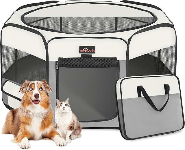 Foldable Dog Playpen for Indoor and Outdoor Use