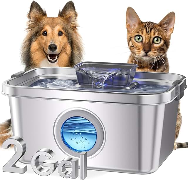 Cat and Dog Water Fountain with Filters and Safety Lock