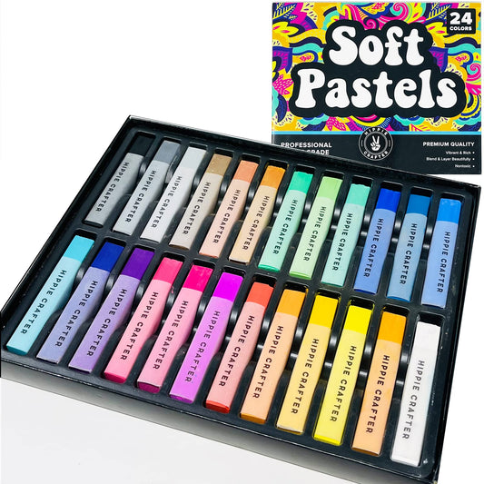 24 Soft Chalk Pastels Art Supplies Set