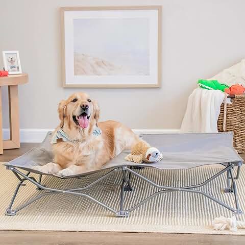 Portable Gray Pet Bed for Home or Travel