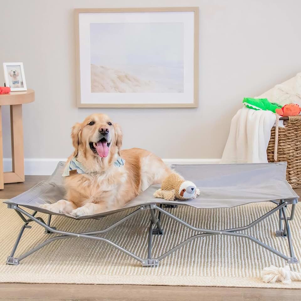 Portable Gray Pet Bed for Home or Travel