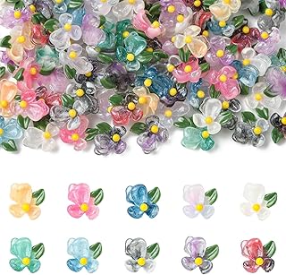 100 Pcs Mixed Color Flower Nail Decorations