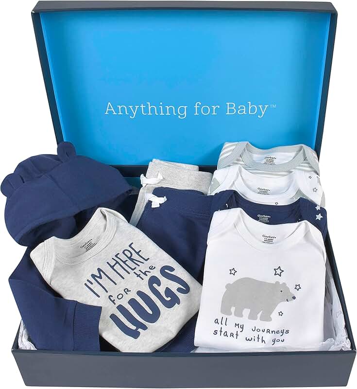 Baby Clothing Gift Set with Bodysuits, Pants, and Hoodie