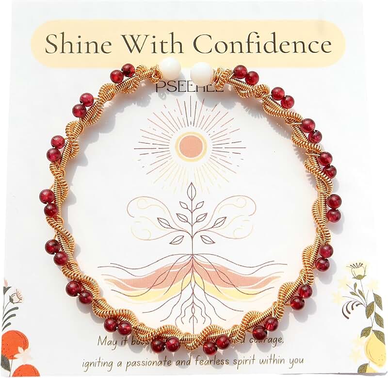 Handmade Red Garnet Gold Filled Wire Wrapped Bracelet