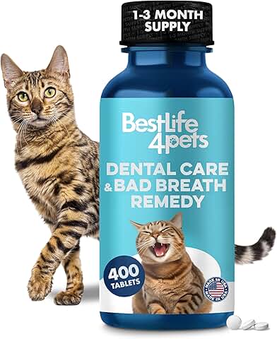 Cat Dental Care Tablets for Bad Breath and Tartar