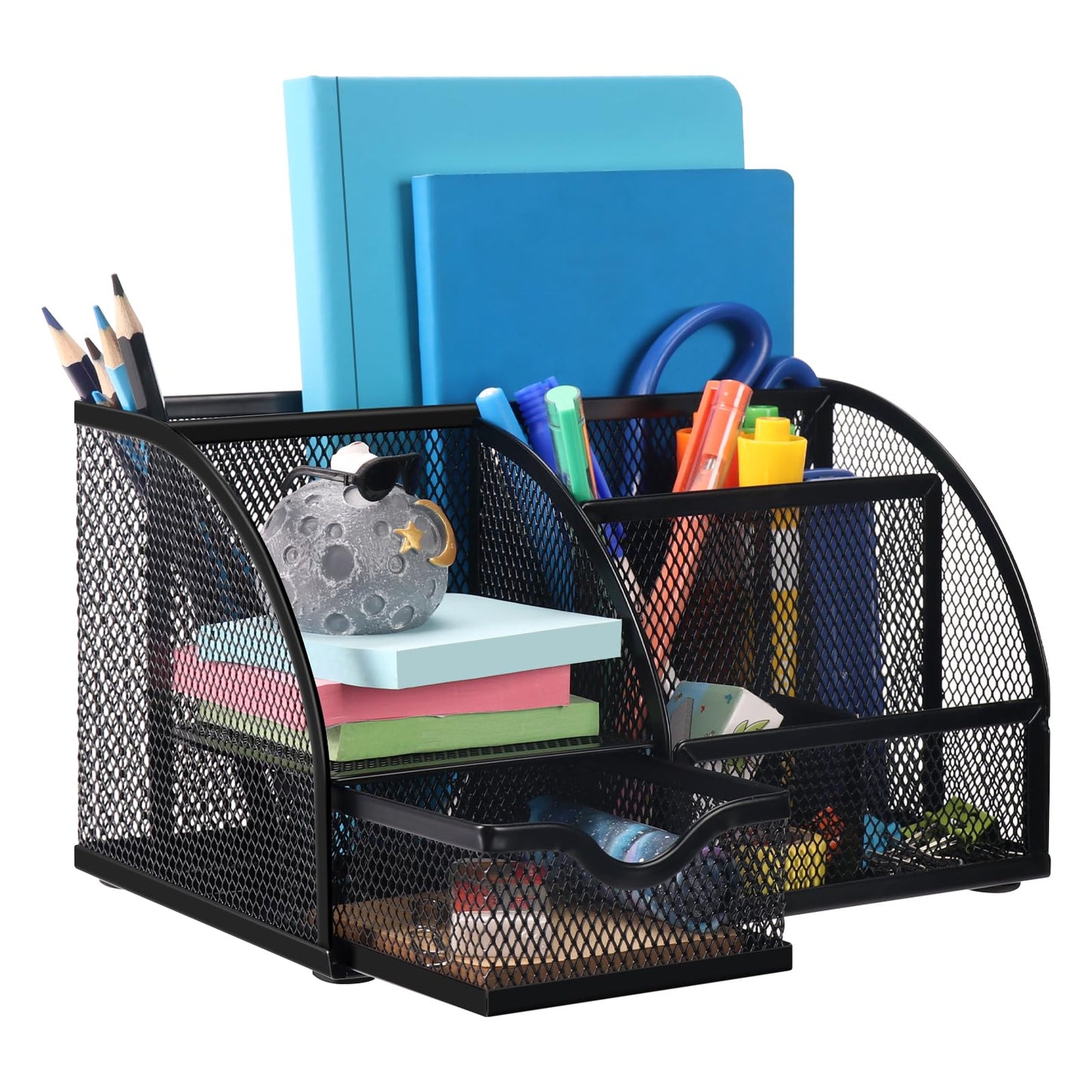 Mesh Pen and Pencil Holder with Seven Compartments